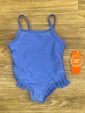 wonder nation Purple-Blue Ruffle One-Piece Swimsuit